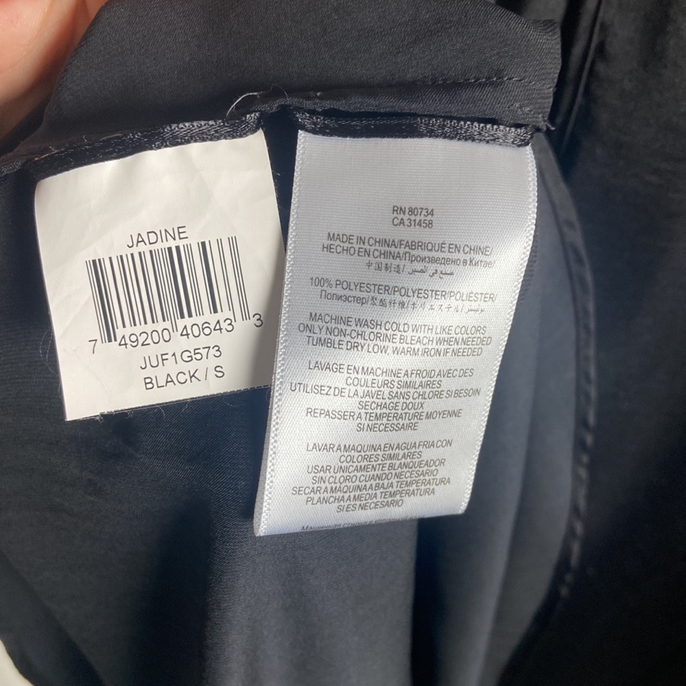 BCBG Maxazria Jadine black silky tank top with open sleeves - Picture 6 of 6